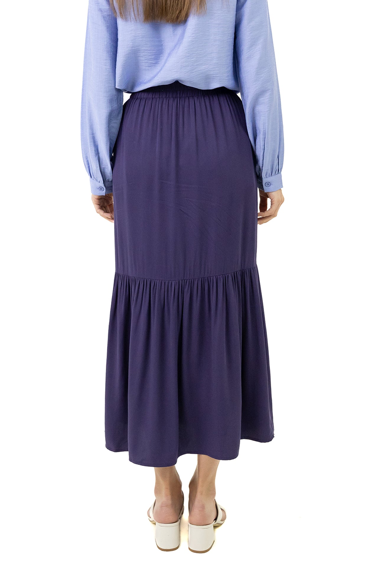 DAISY By VOIR High Rise Pleated Tiered Maxi Skirt