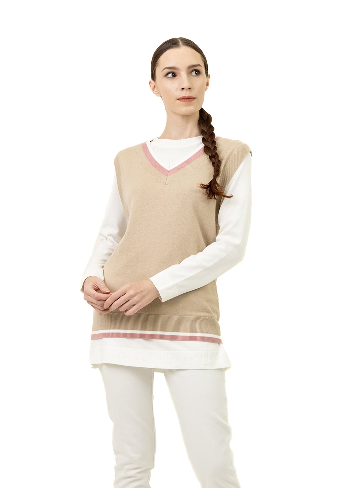 VOIR JEANS Knit Sweater Vest Top