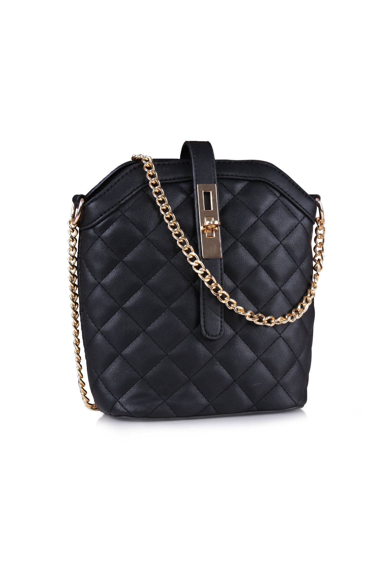Sleek Quilted Crossbody Chain Bag