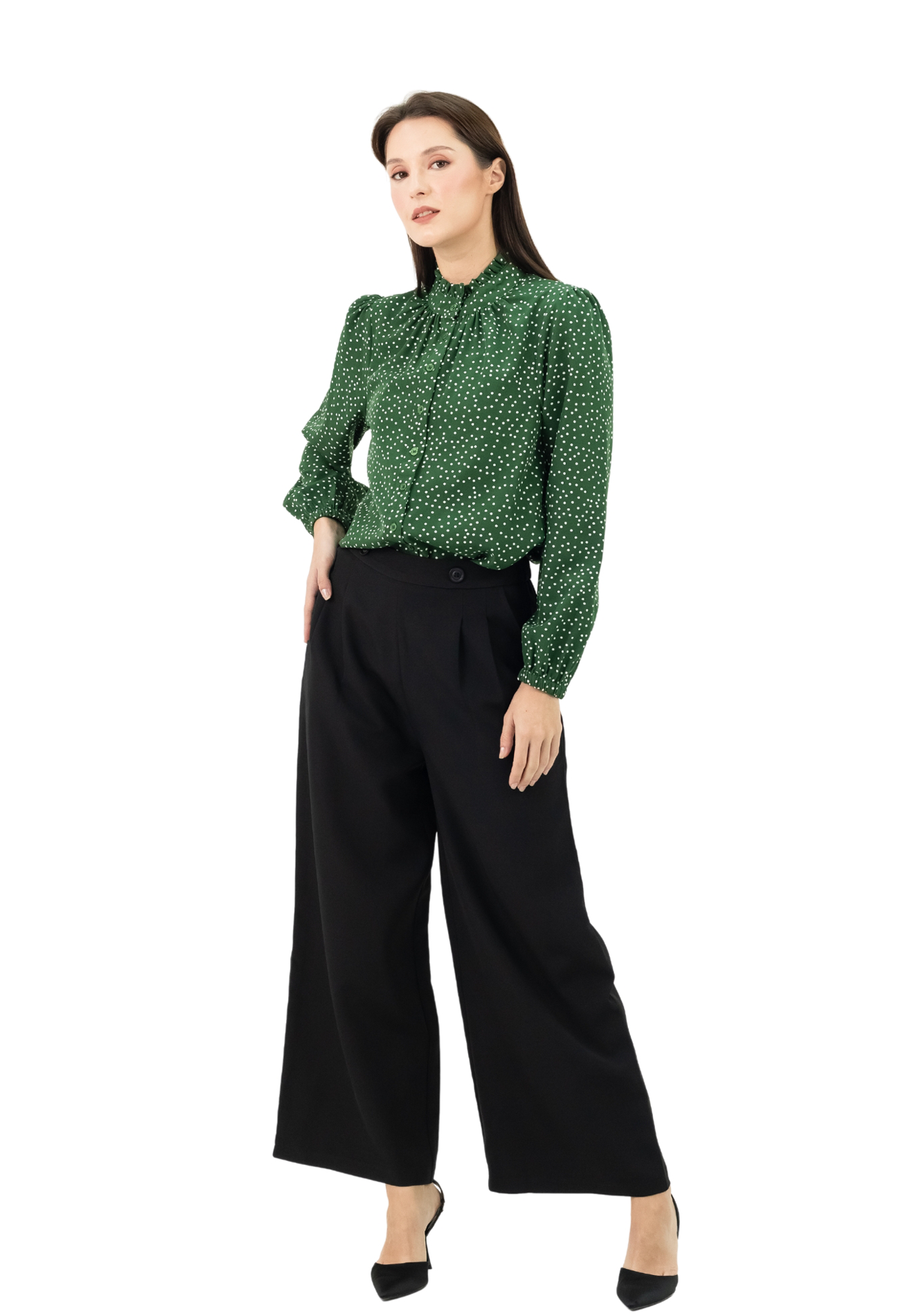 DAISY By VOIR Pleated Wide Leg Trousers