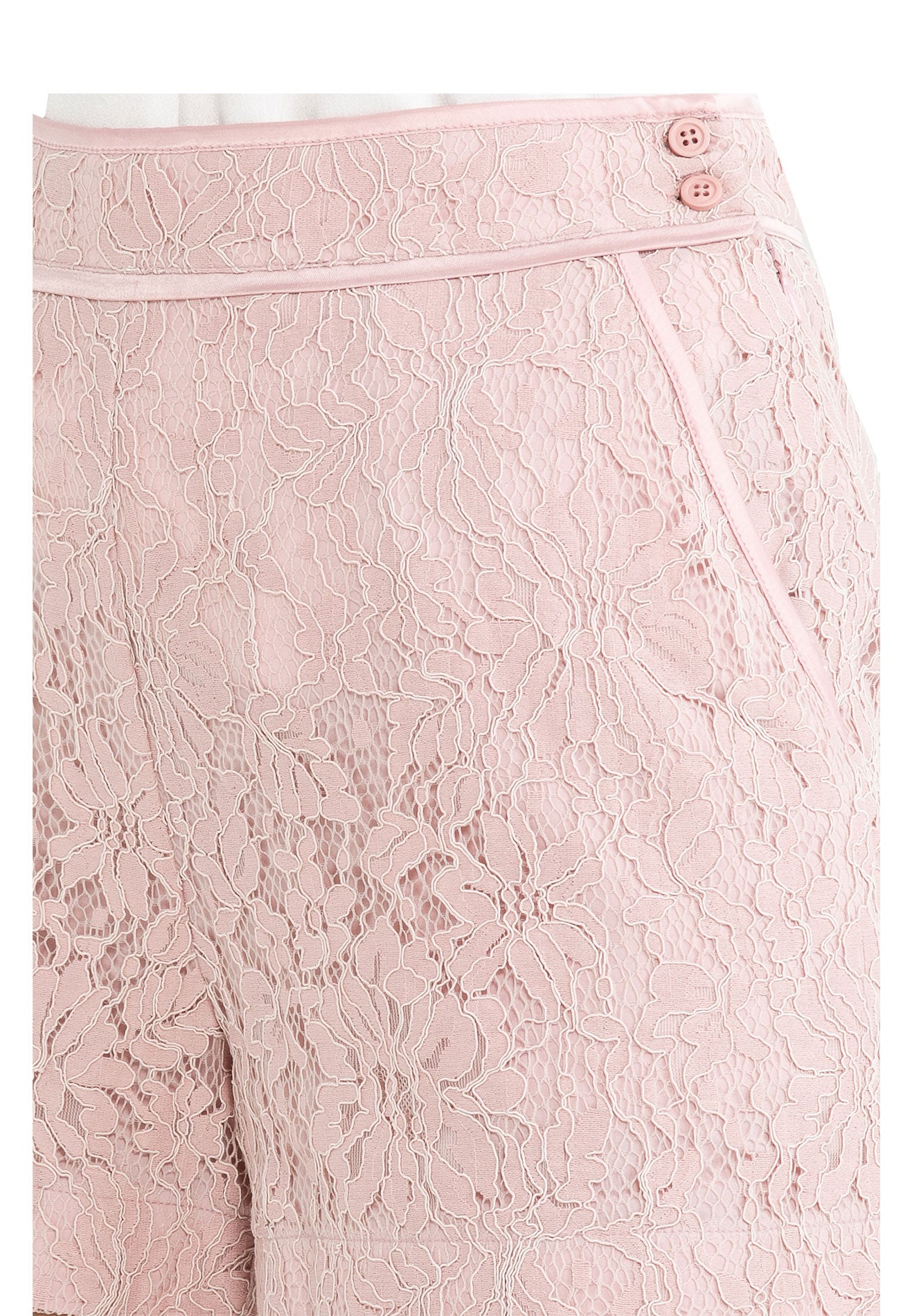 ELLE Apparel Floral Lace Shorts with Side Zipper