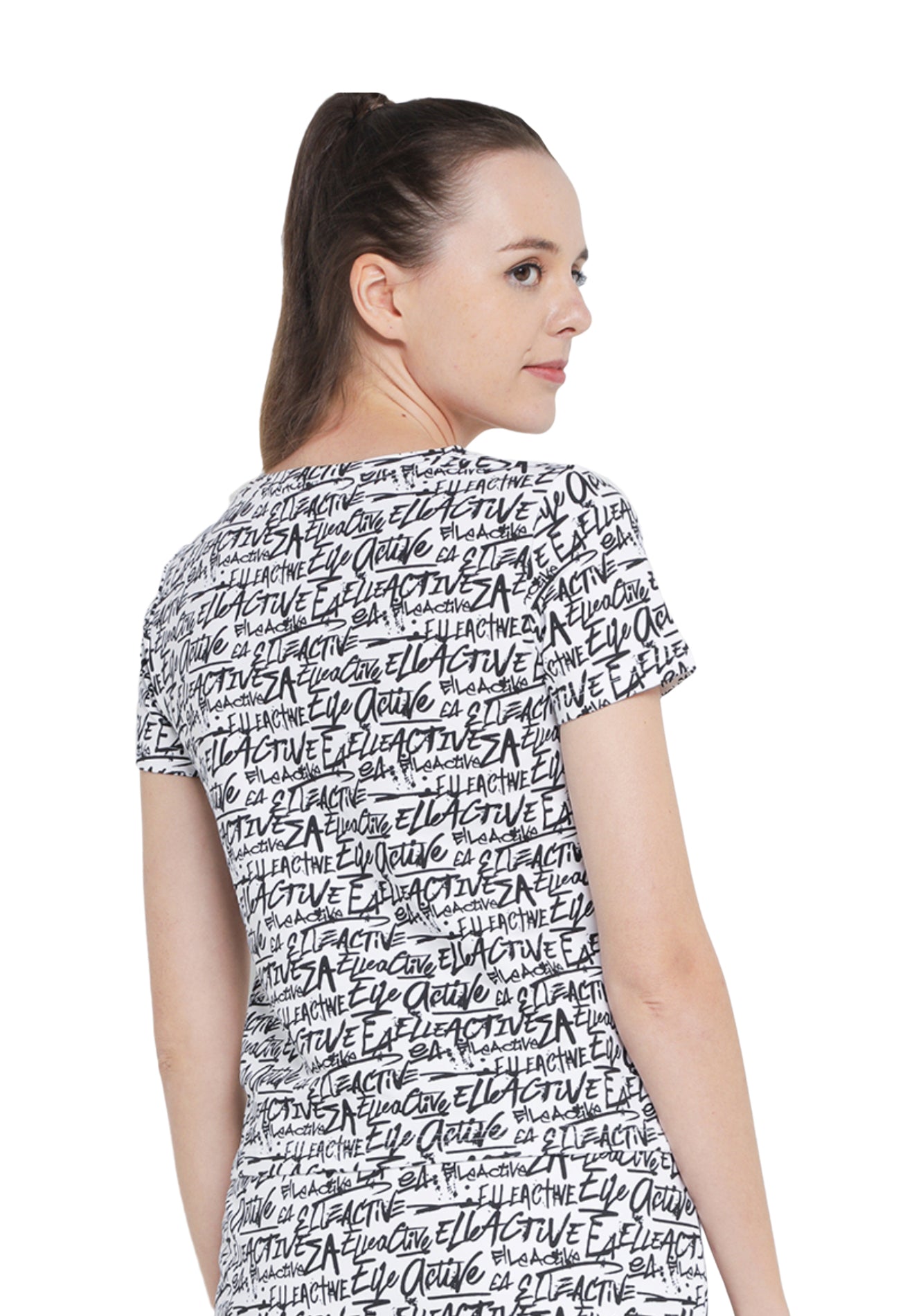 ELLE Active All Over Wording Print Tee