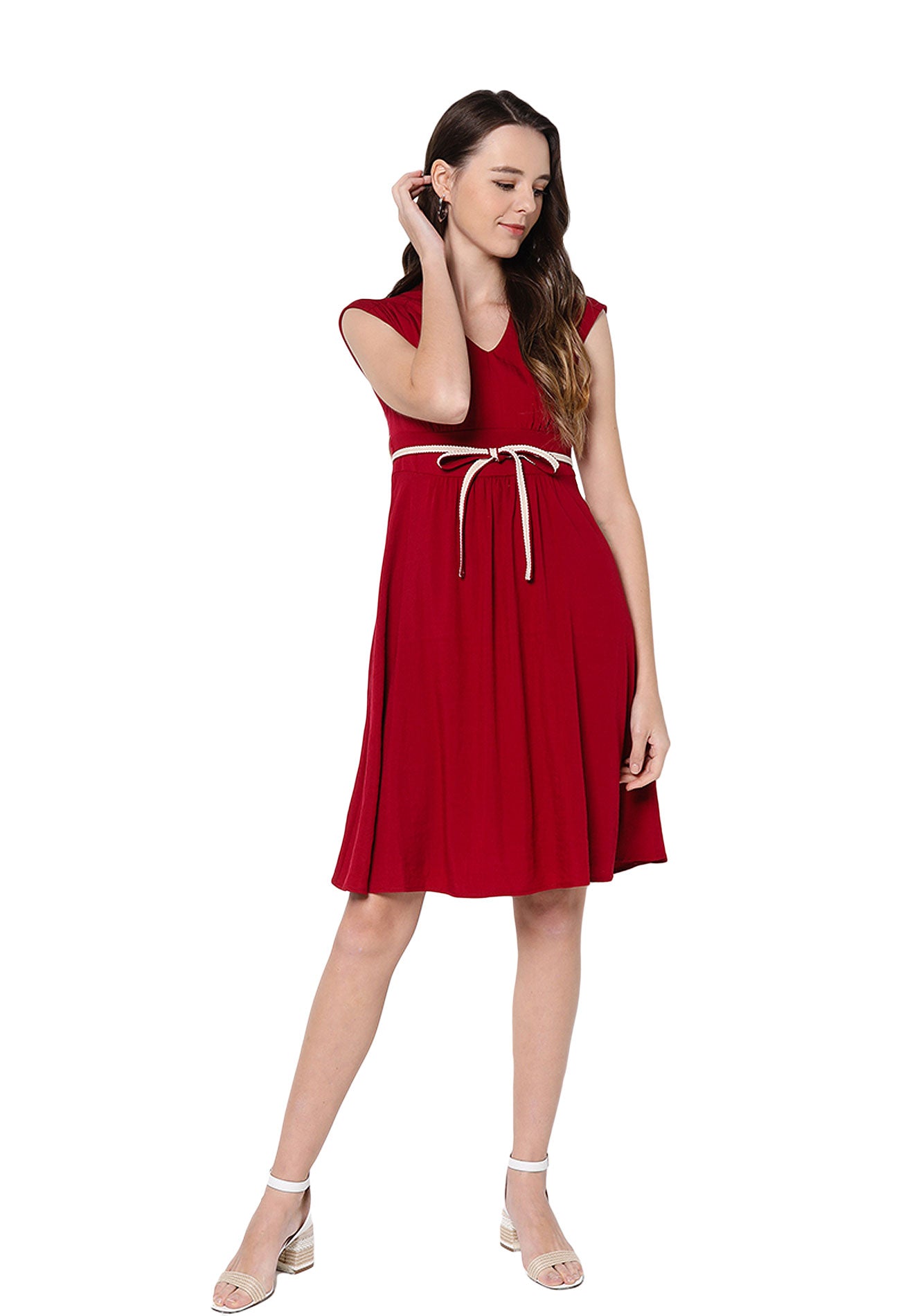 ELLE V-Neck Day Dress