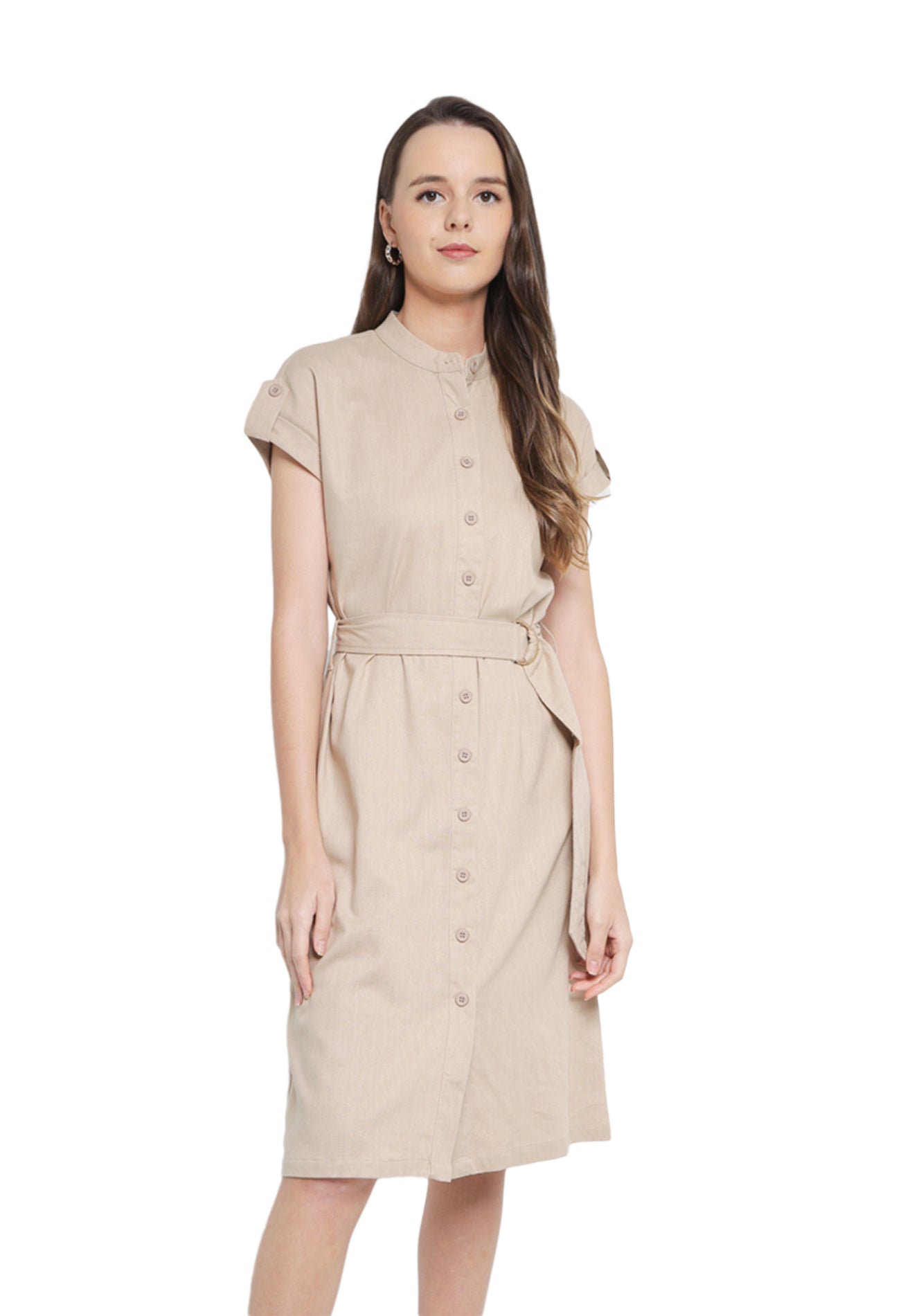 ELLE Apparel Mandarin Collar Shift Dress