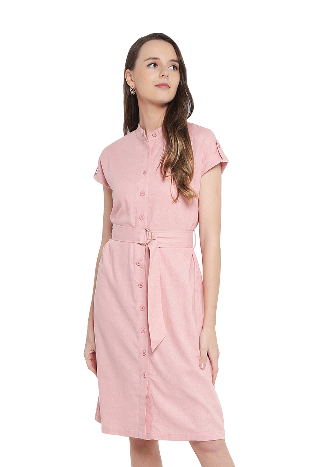 ELLE Apparel Mandarin Collar Shift Dress
