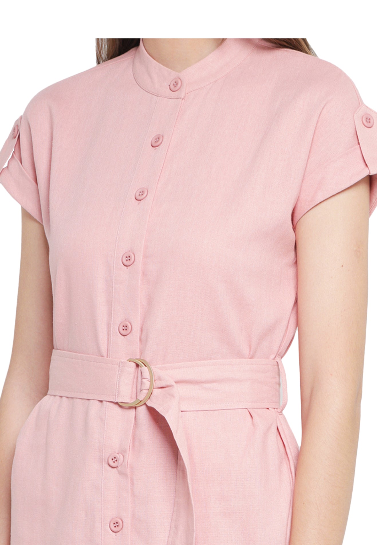 ELLE Apparel Mandarin Collar Shift Dress