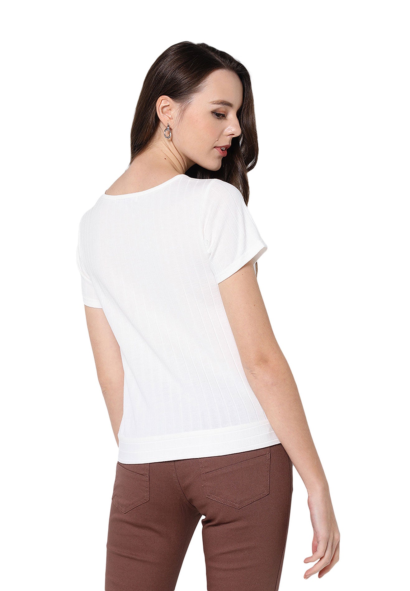 VOIR JEANS Side Buttons Knit Top