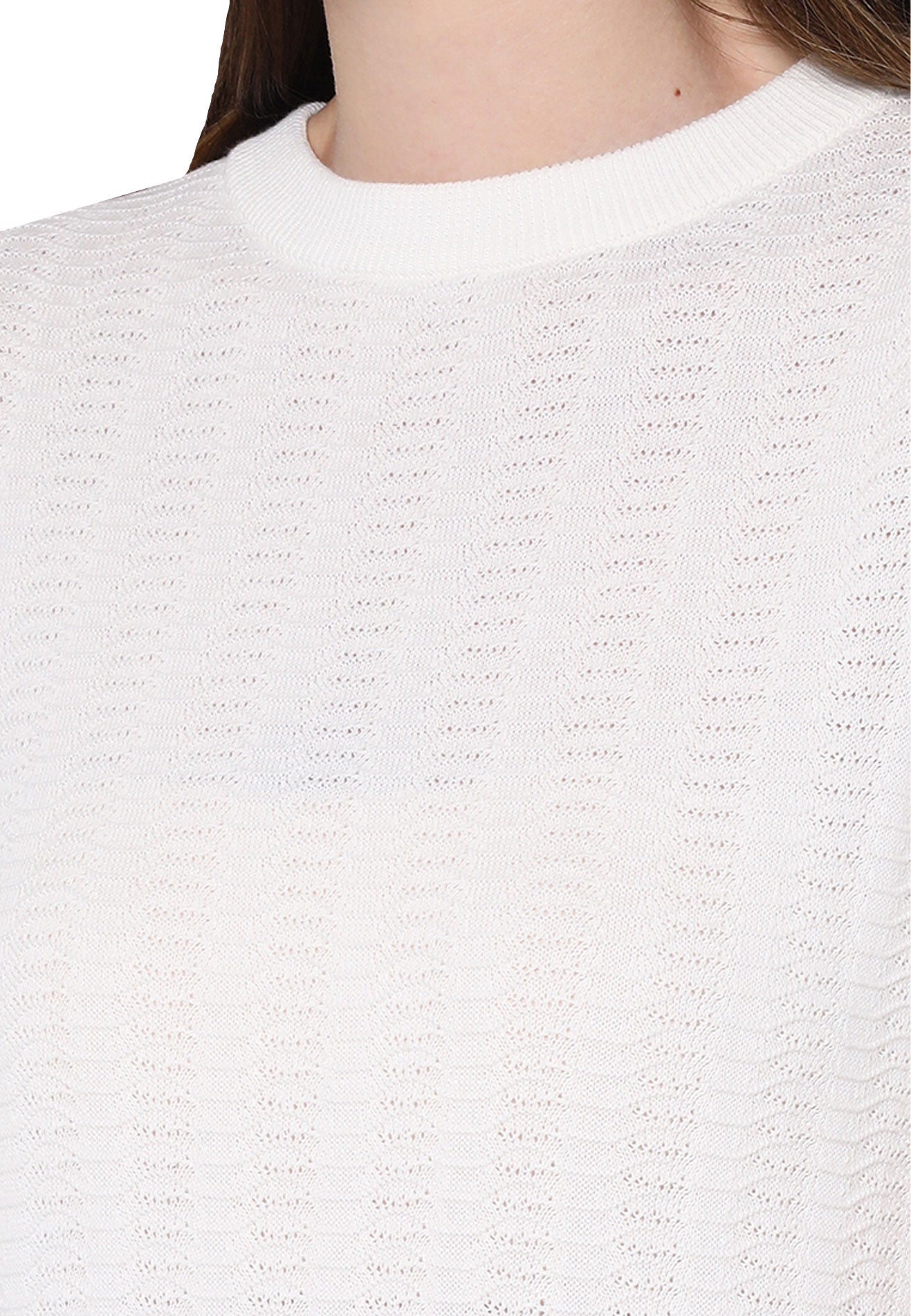 VOIR JEANS Weave Ribbed Yarn Knit Top