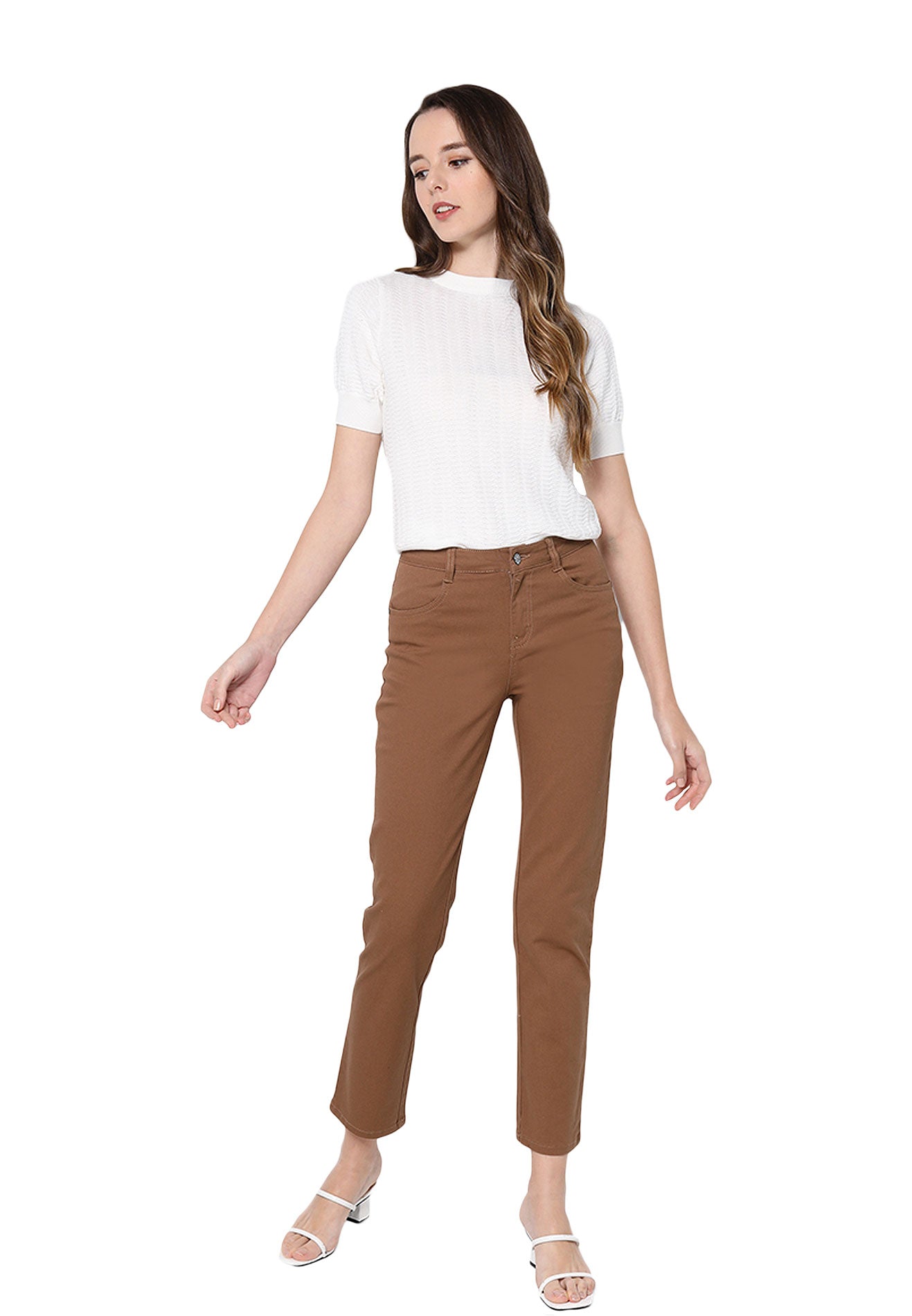 VOIR JEANS #302 High Rise Straight Cut Pants