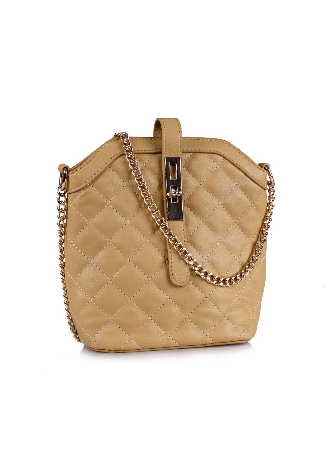 Sleek Quilted Crossbody Chain Bag