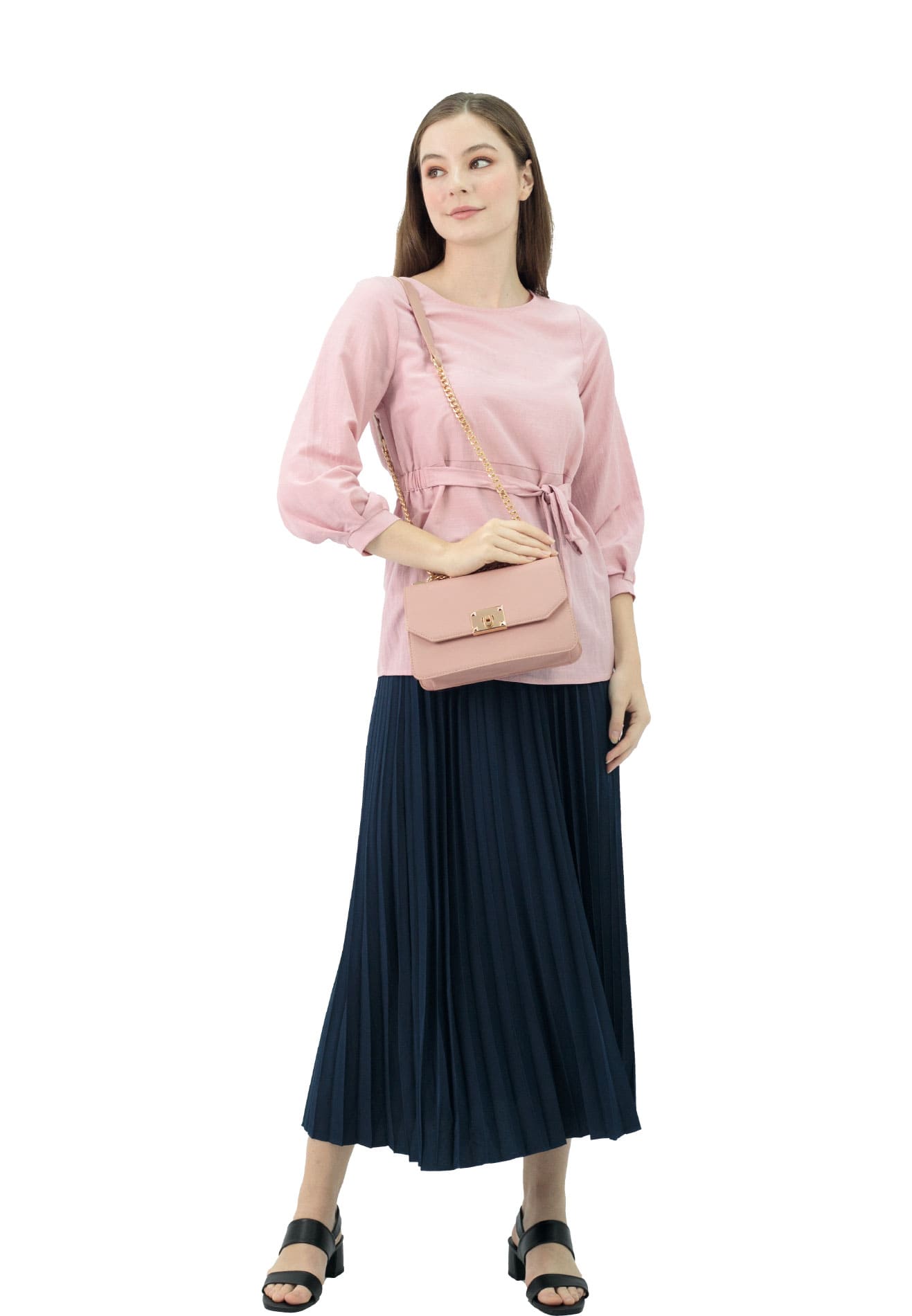 VOIR LINSEY Front Flap Strap Chain Bag