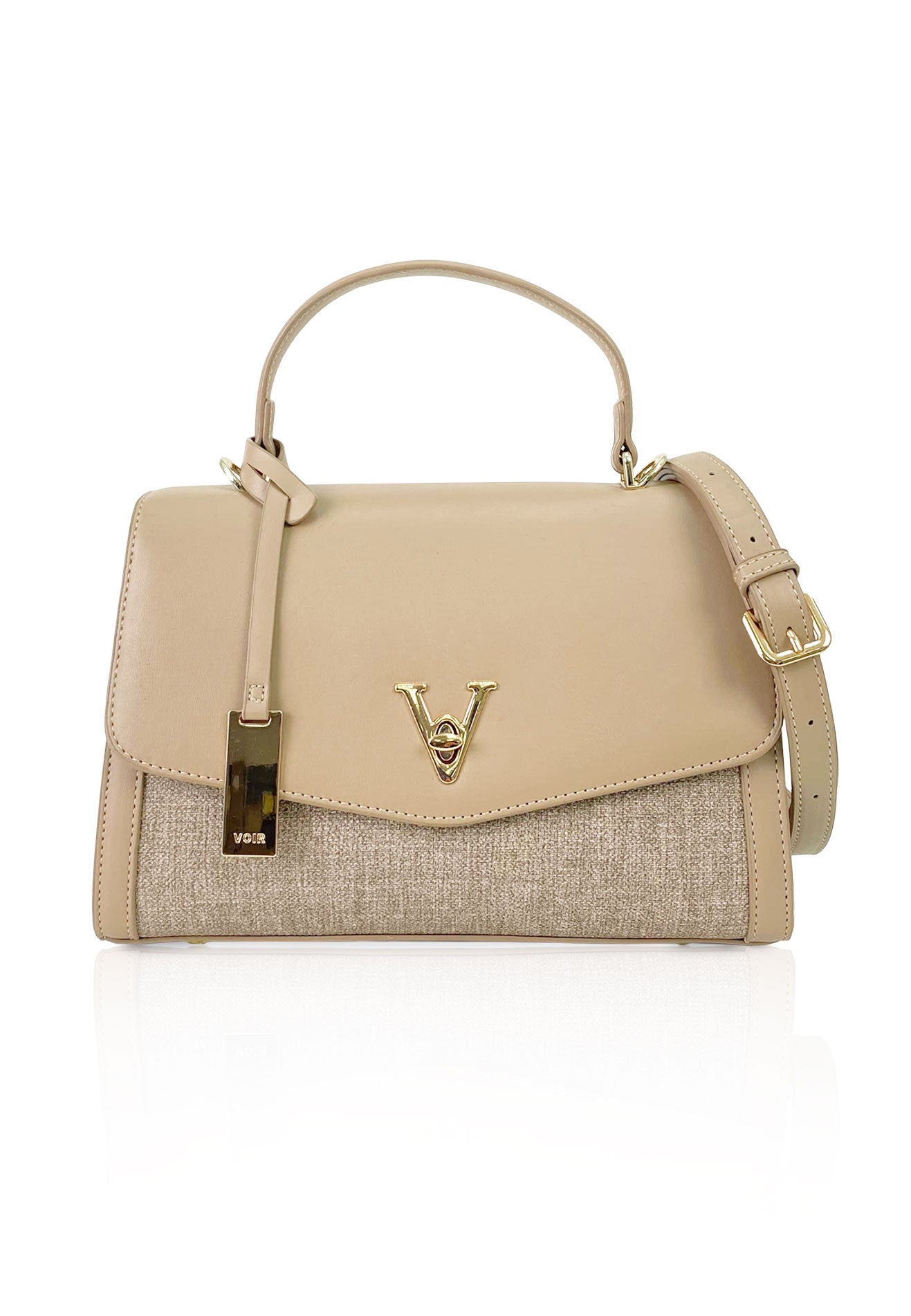 VOIR LOLLA 'V' Signature Textile Top Handle Bag