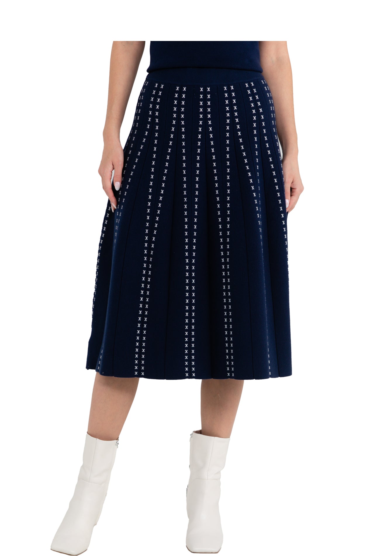 ELLE Apparel Knitted Wide Long Skirt
