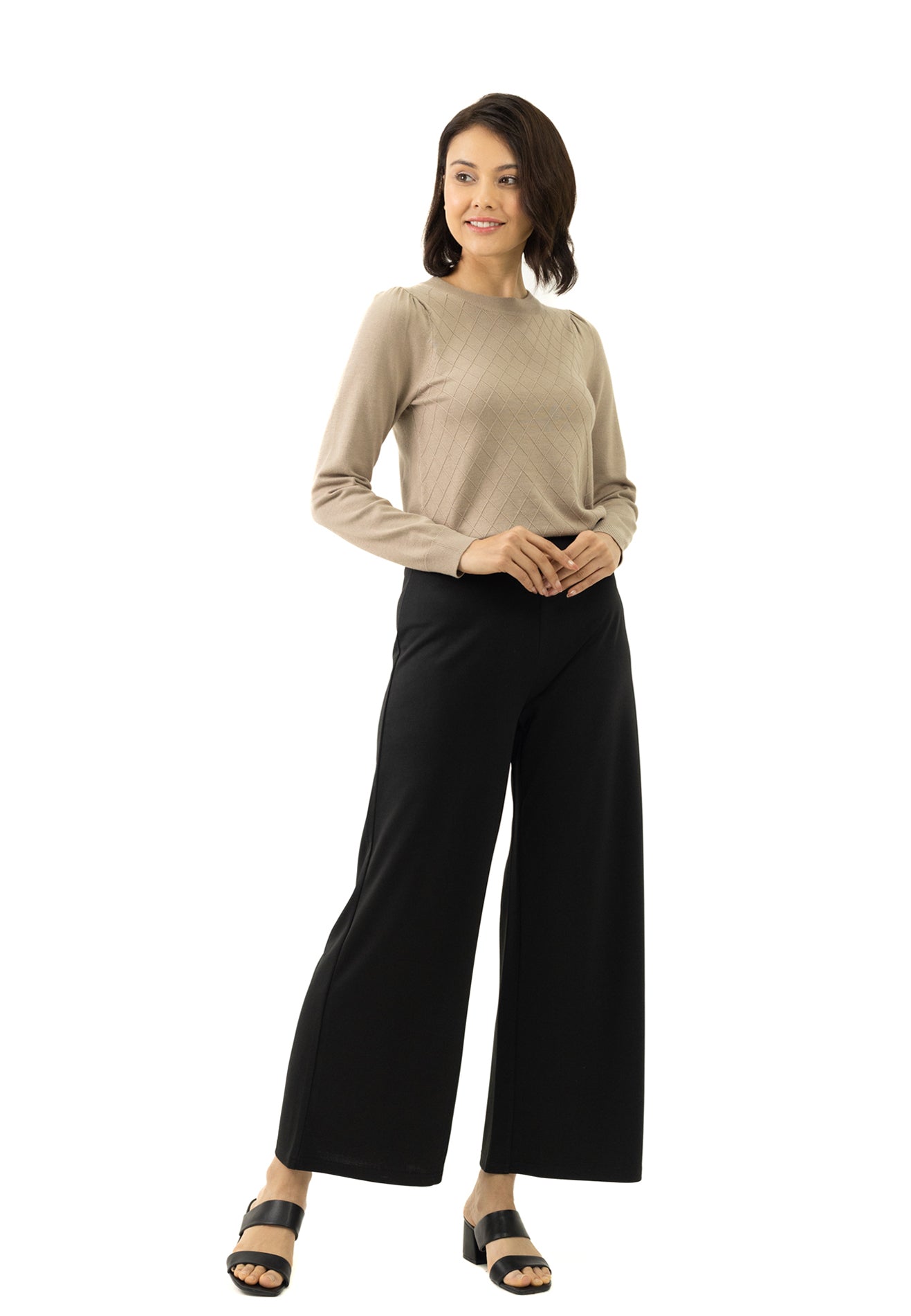 DAISY By VOIR High Rise Waist Wide Leg Pants