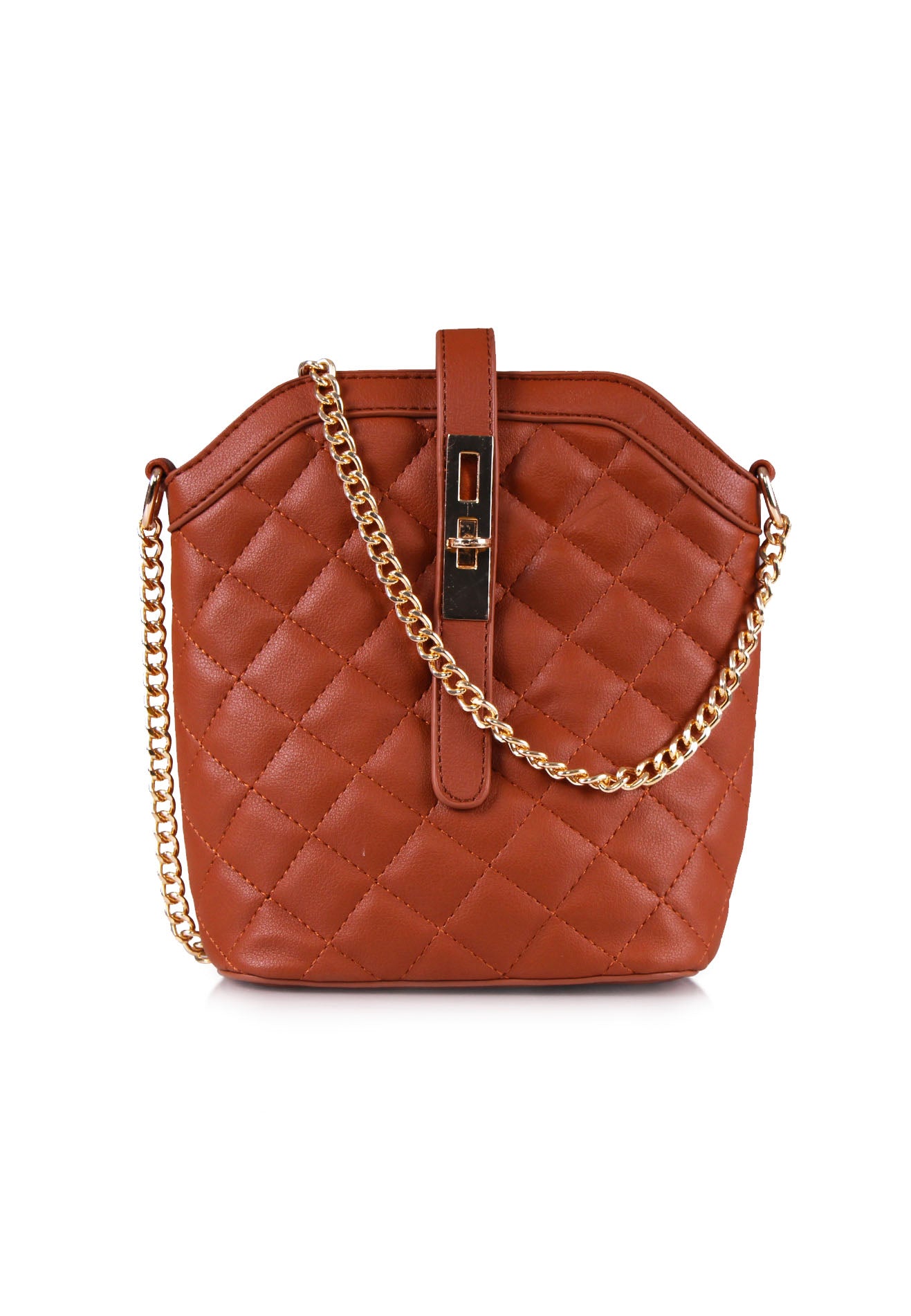 Sleek Quilted Crossbody Chain Bag