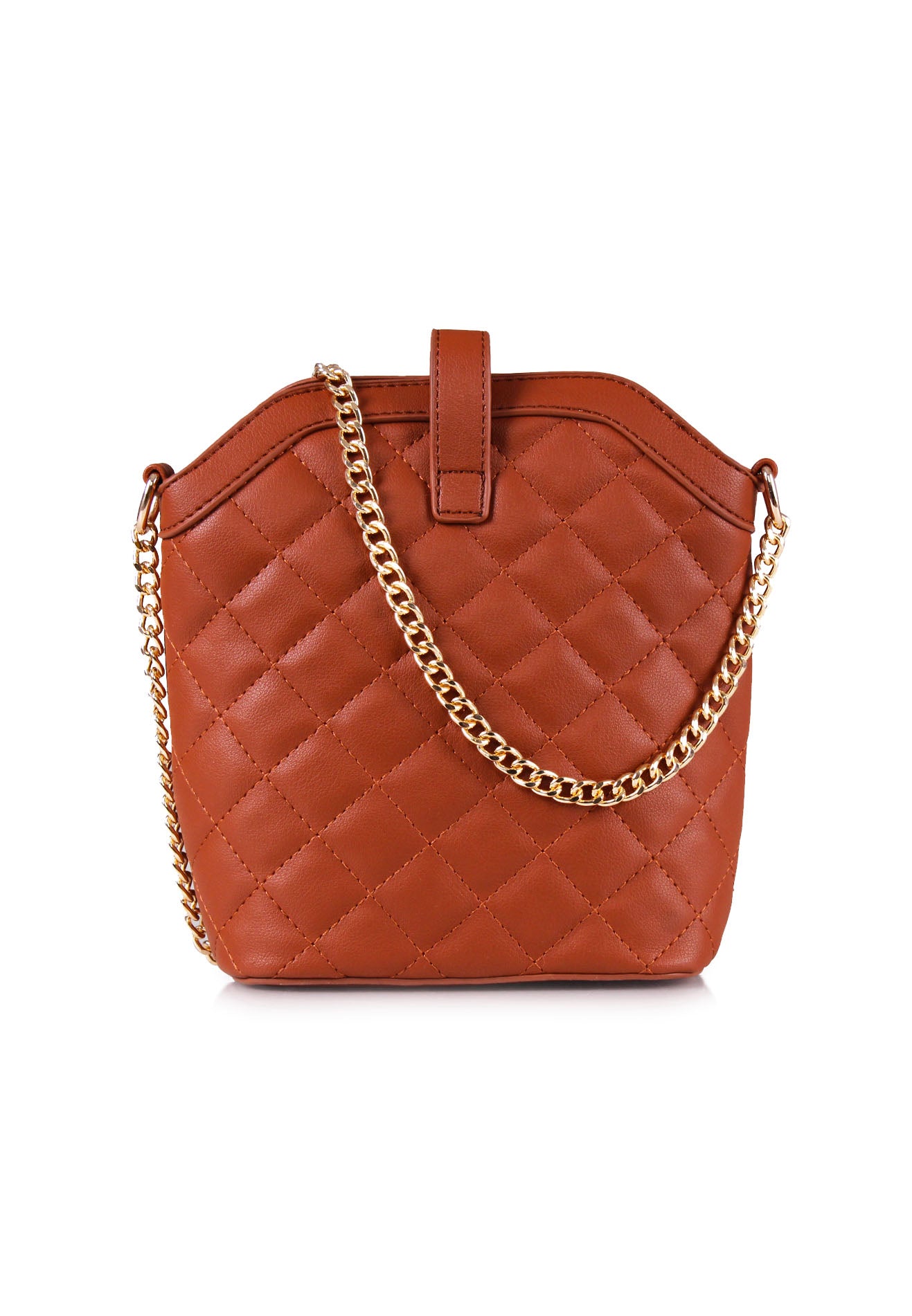 Sleek Quilted Crossbody Chain Bag