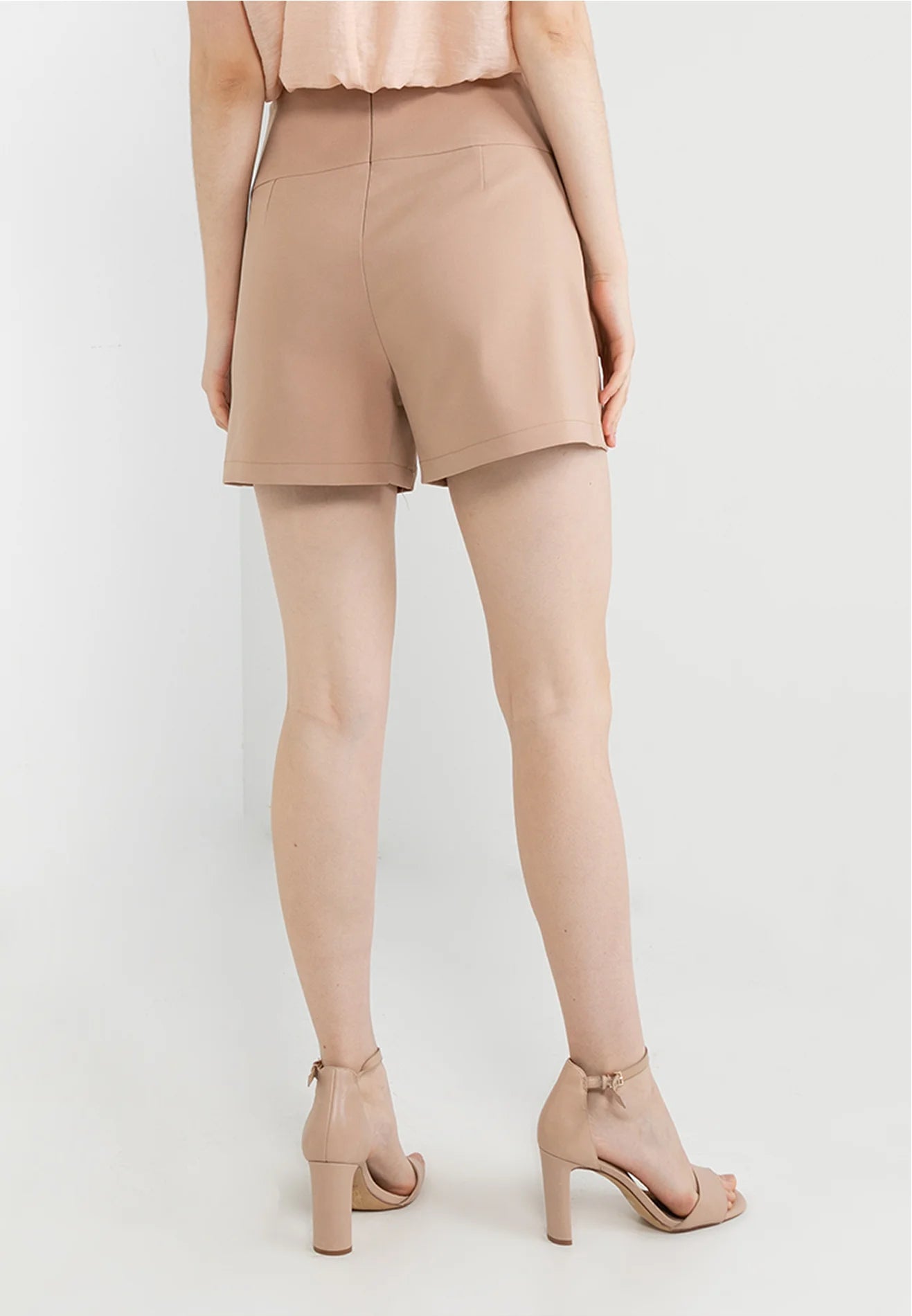 ELLE Apparel Buttoned High Waist Shorts