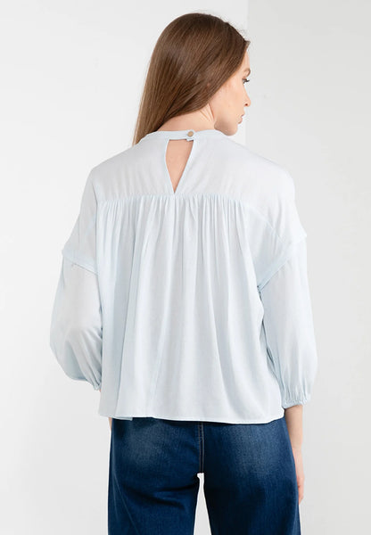 ELLE Apparel Loose Round Neck Layer Blouse