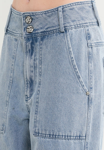 ELLE Leisure The Wonder Collection: Double Button Denim Cargo Pants