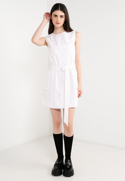 ELLE Leisure The Wonder Collection: Belted Zip Sleeveless Cargo Dress