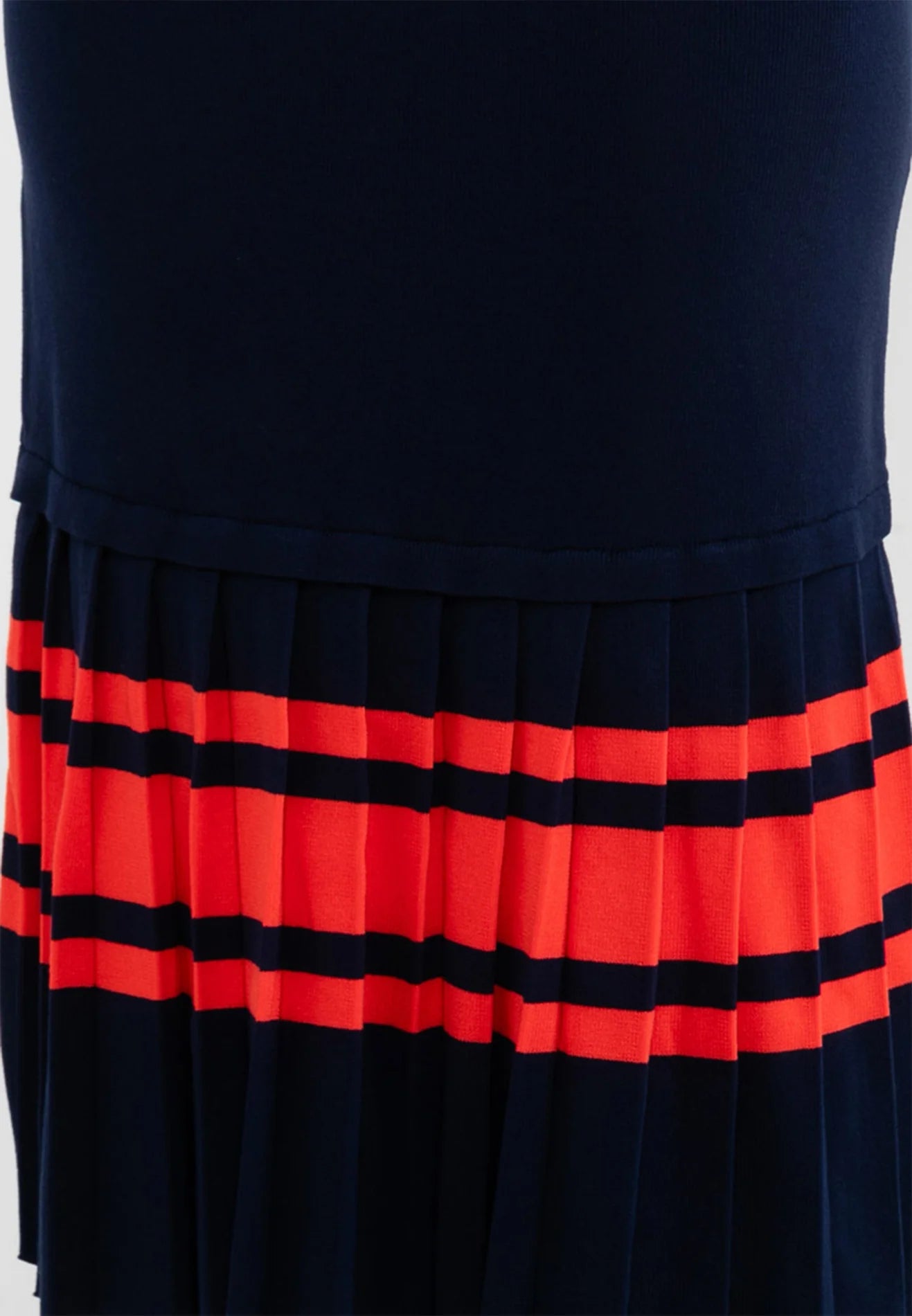 VOIR JEANS Striped Pleated Midi Skirt