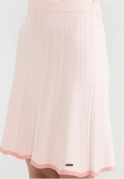 ELLE Apparel Scalloped Hemline Knitted Midi Skirt