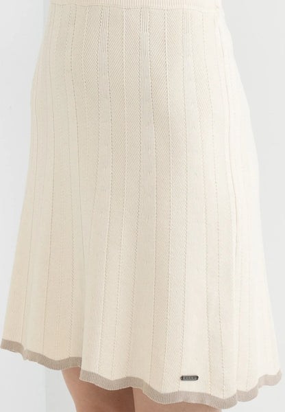 ELLE Apparel Scalloped Hemline Knitted Midi Skirt