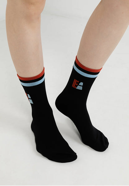 ELLE Active EA Logo Mid Calf Socks