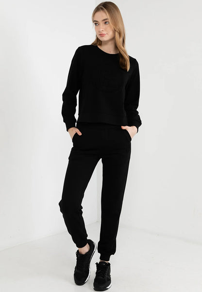 ELLE Active Embossed Logo High Waisted Joggers