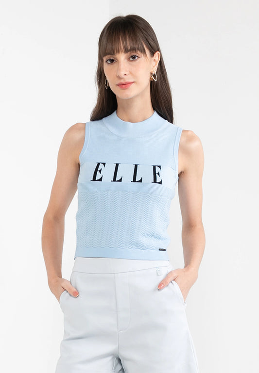 ELLE Apparel Sleeveless Mock Neck Knit Top
