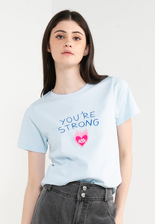 ELLE Leisure The Wonder Collection: You're Strong Burning Love Badge Tee
