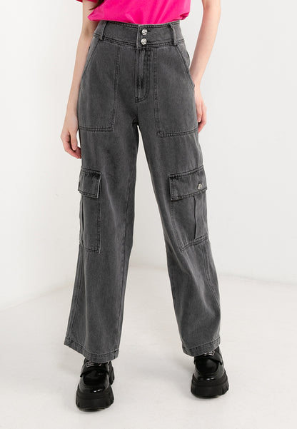 ELLE Leisure The Wonder Collection: Double Button Denim Cargo Pants