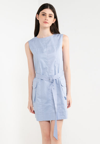 ELLE Leisure The Wonder Collection: Belted Zip Sleeveless Cargo Dress