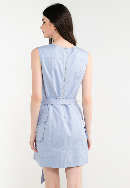 ELLE Leisure The Wonder Collection: Belted Zip Sleeveless Cargo Dress