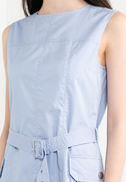 ELLE Leisure The Wonder Collection: Belted Zip Sleeveless Cargo Dress