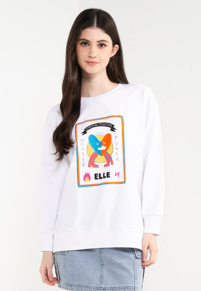 ELLE Leisure The Wonder Collection: Strong Together Wonder Power Graphic Sweater