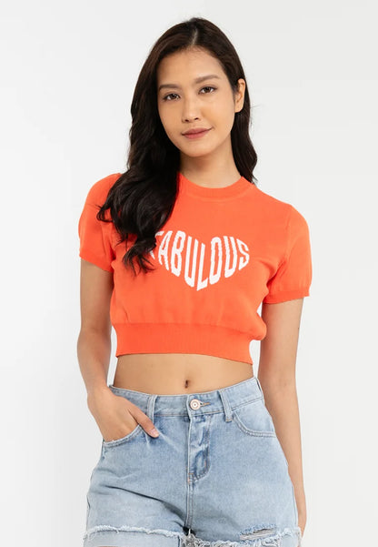 VOIR JEANS Love Vibes Collection: Love Shape Fabulous Knitted Crop Top