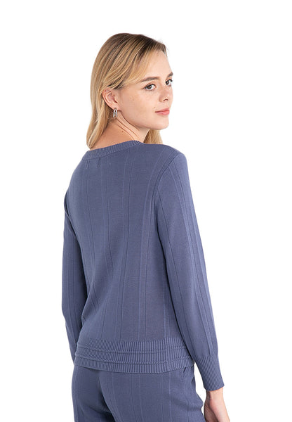 ELLE Apparel Long Sleeves Classic Ribbed Knit Top