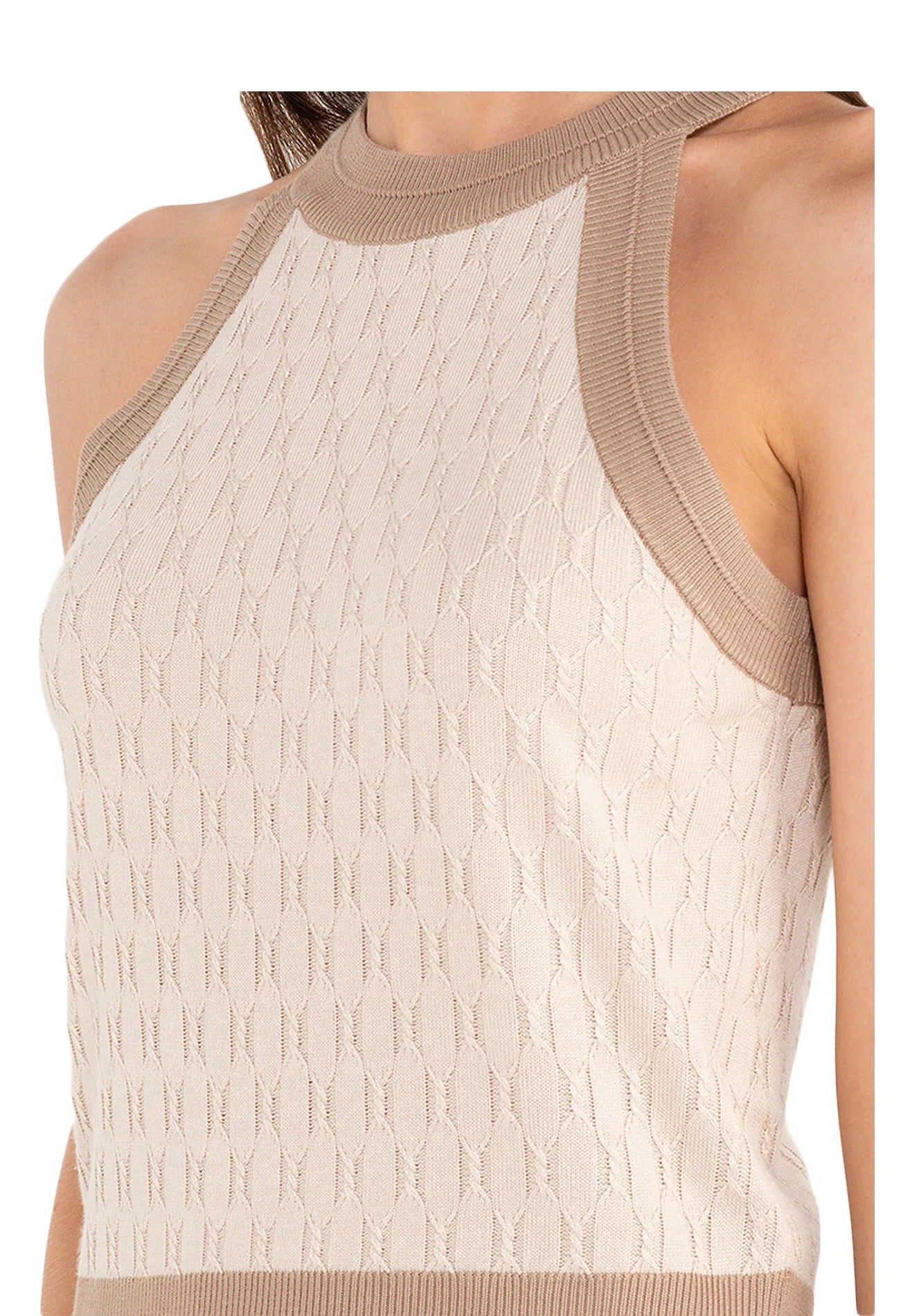 ELLE Apparel Knitted Geometric Top