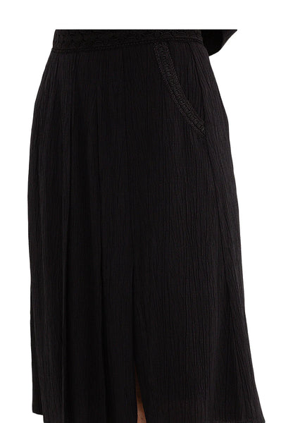 ELLE Apparel Side Slit Pleated Skirt