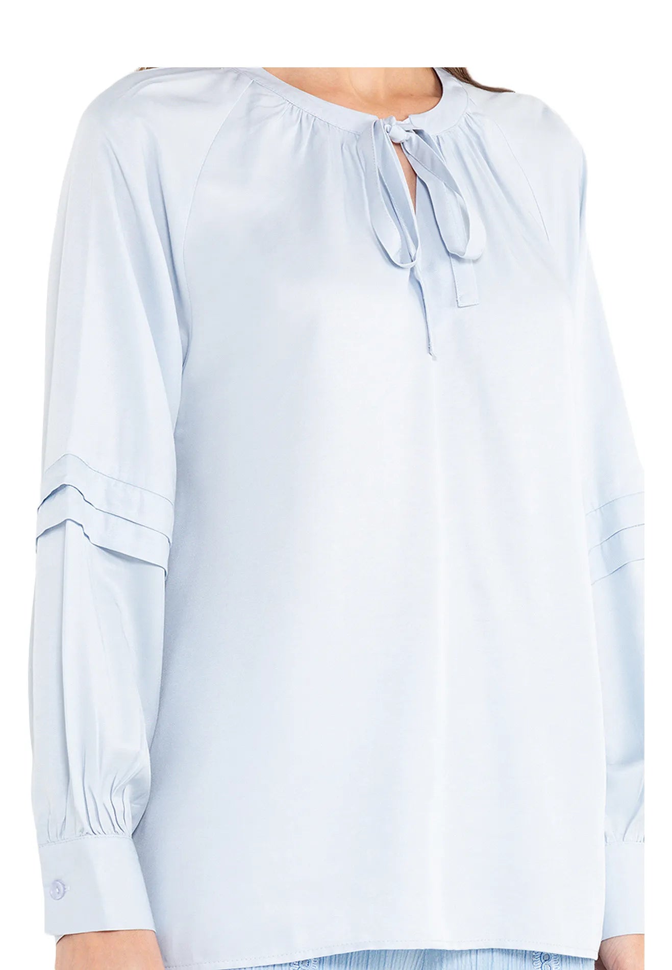 ELLE Apparel Long Sleeves Tie Neck Blouse