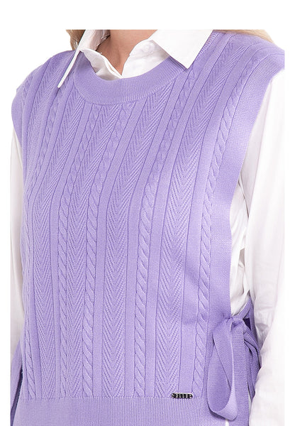 ELLE Apparel Knitted V-Neck Side Knotted Vest
