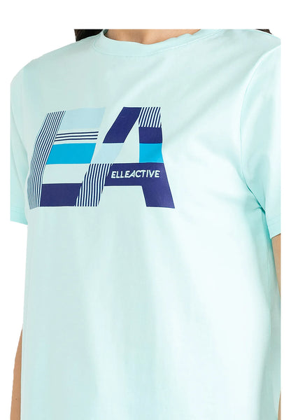 ELLE Active Color Block Logo Print Tee