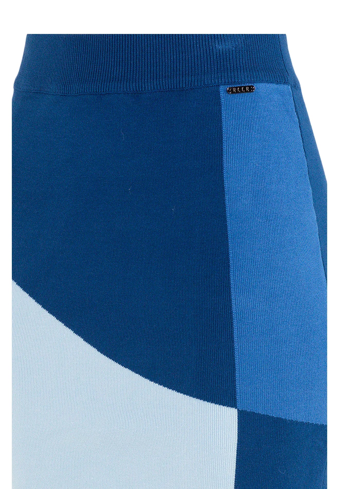 ELLE Apparel Knitted Color Block Straight Skirt