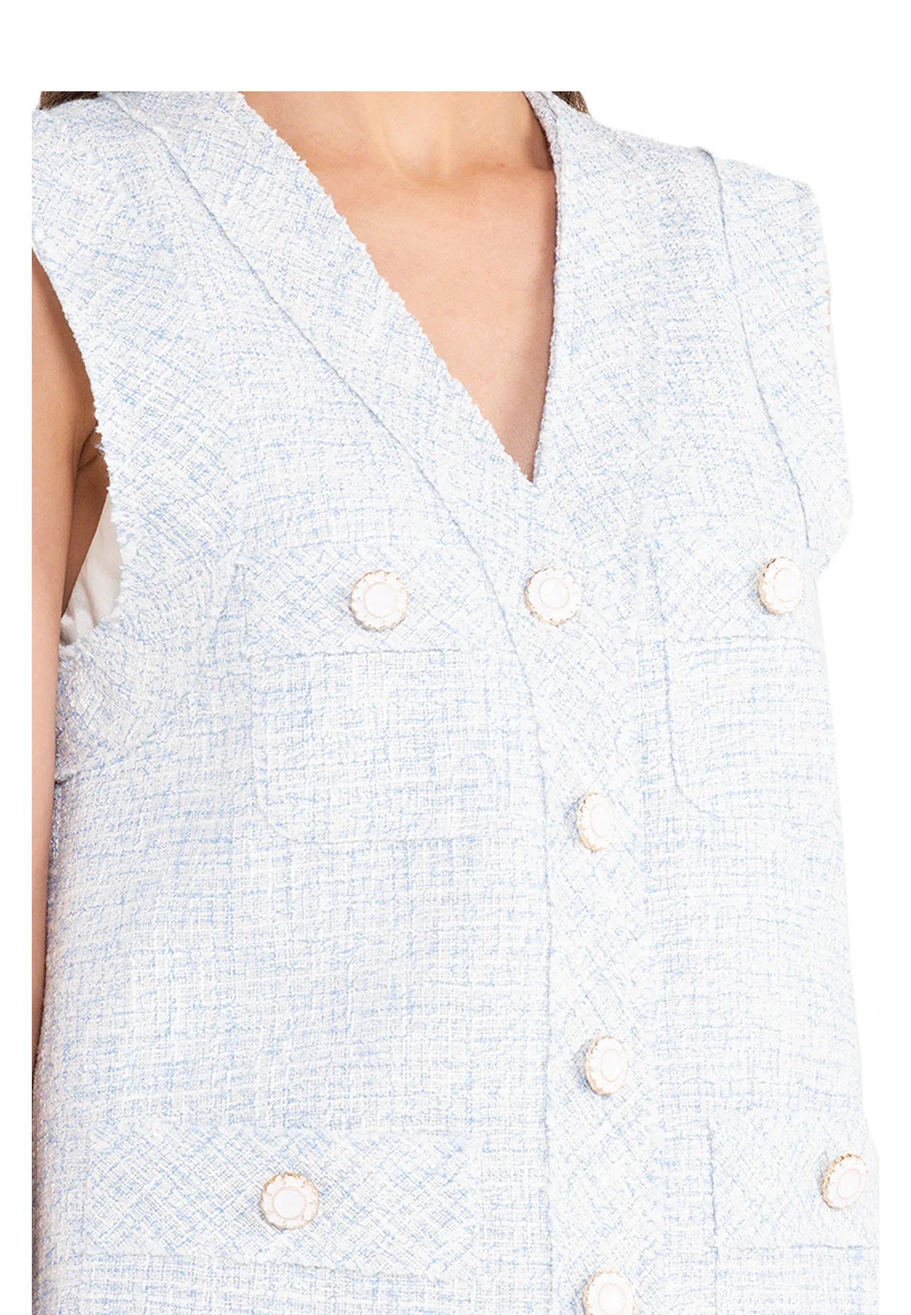 ELLE Apparel Sleeveless Tweed Vest