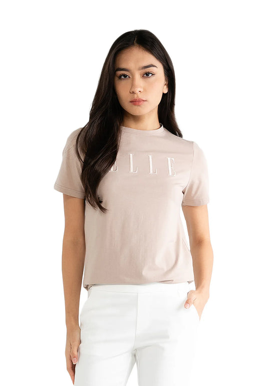 ELLE Active Classic Embroidered Logo Basic Tee