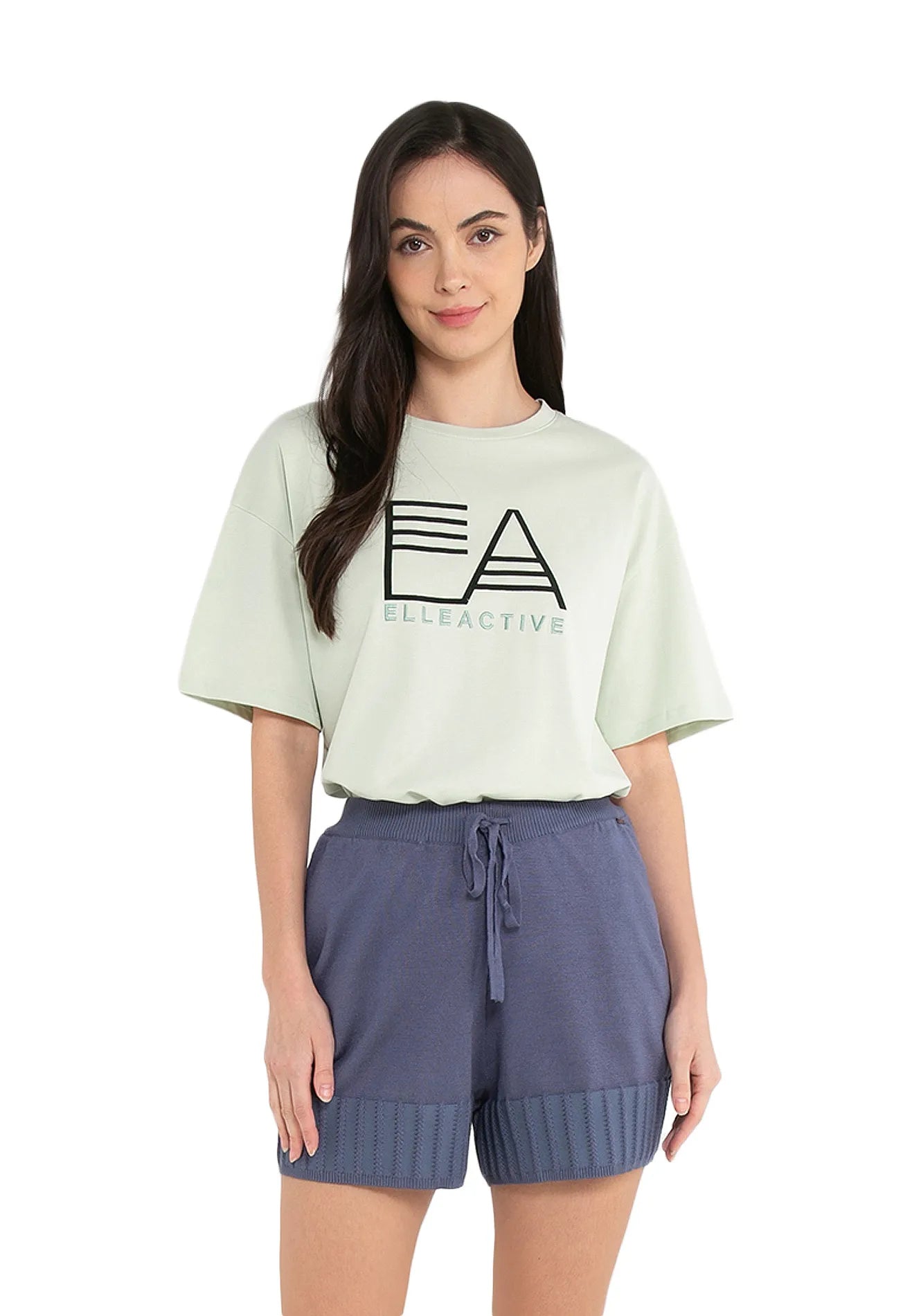 ELLE Apparel Active Oversized Logo Printed T-Shirt