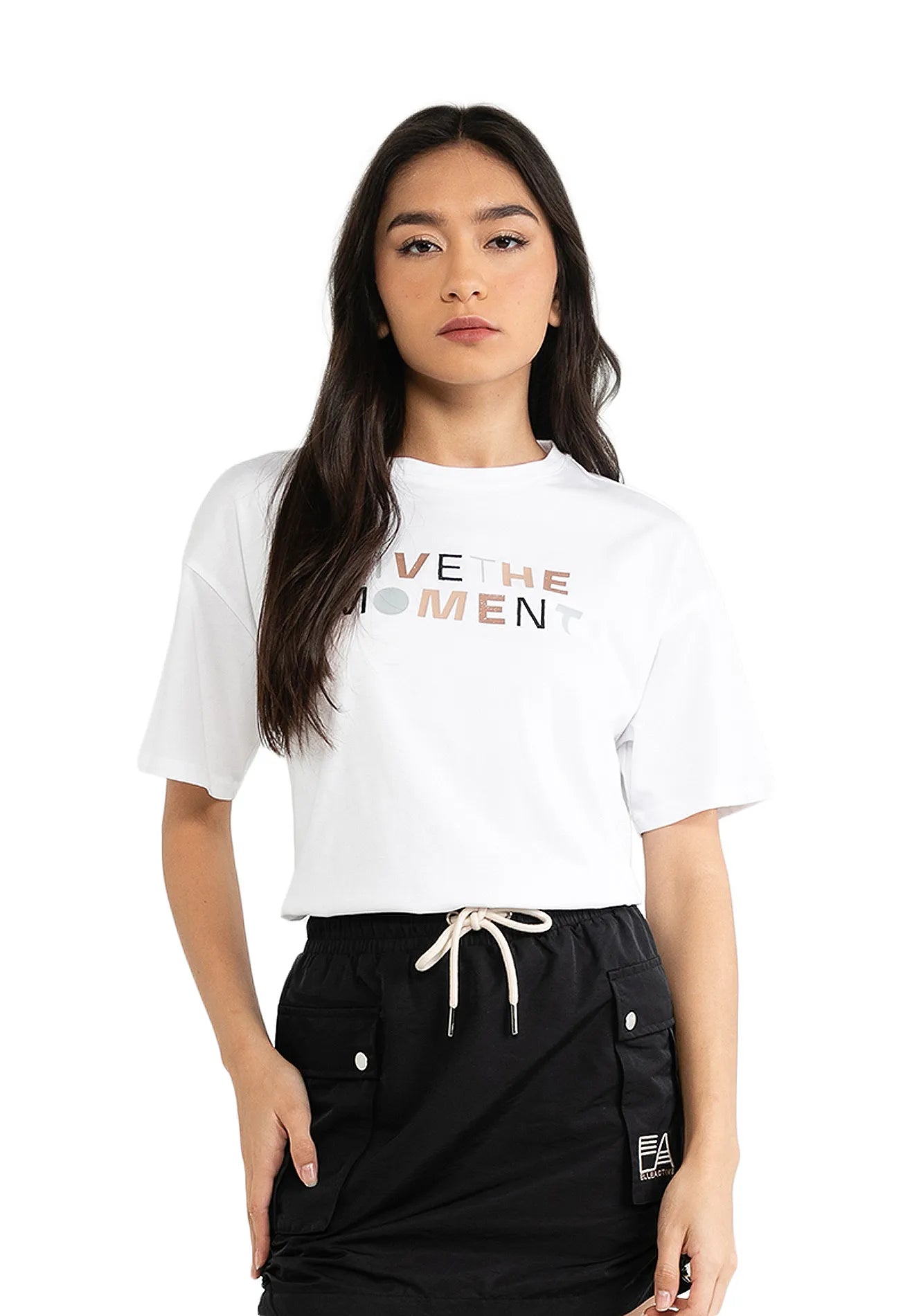 ELLE Active Live The Moment Logo Basic Tee