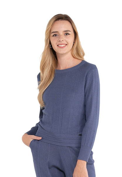 ELLE Apparel Long Sleeves Classic Ribbed Knit Top
