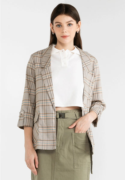 VOIR JEANS Hey Summer Collection: Checkered Double Pockets Blazer